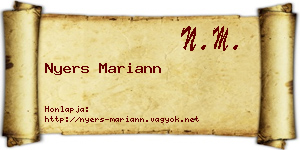 Nyers Mariann névjegykártya